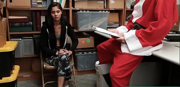  Skinny Teen Thief Katya Rodriguez Behaving Badly with Santa - Teenrobbers.com